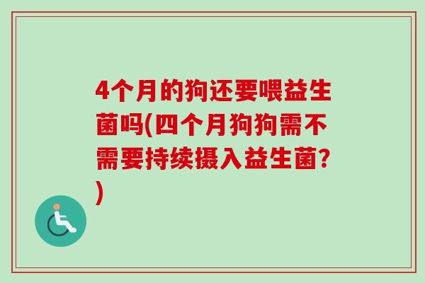 4个月的狗还要喂益生菌吗(四个月狗狗需不需要持续摄入益生菌？)