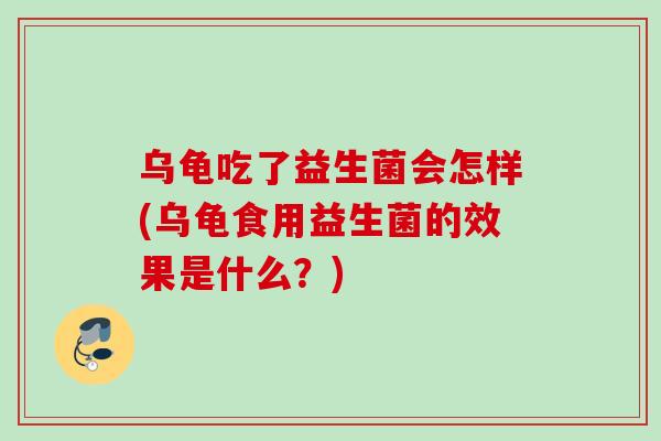 乌龟吃了益生菌会怎样(乌龟食用益生菌的效果是什么？)