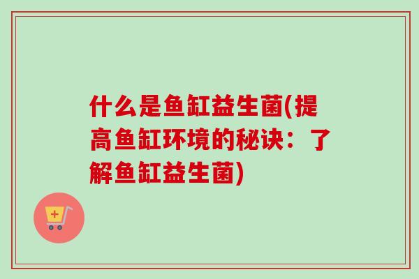 什么是鱼缸益生菌(提高鱼缸环境的秘诀：了解鱼缸益生菌)