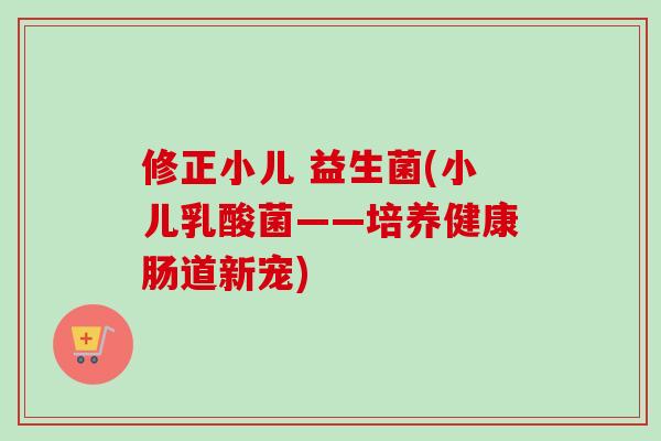 修正小儿 益生菌(小儿乳酸菌——培养健康肠道新宠)