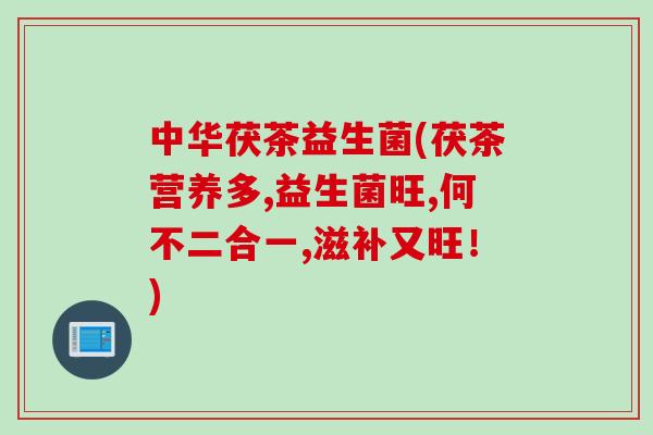 中华茯茶益生菌(茯茶营养多,益生菌旺,何不二合一,滋补又旺！)