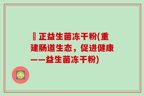 俢正益生菌冻干粉(重建肠道生态，促进健康——益生菌冻干粉)
