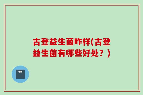 古登益生菌咋样(古登益生菌有哪些好处?) 古登益生菌咋样(古登益生菌有哪些好处?)