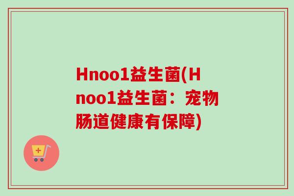 Hnoo1益生菌(Hnoo1益生菌：宠物肠道健康有保障)