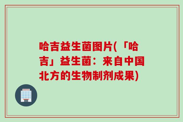 哈吉益生菌图片(「哈吉」益生菌：来自中国北方的生物制剂成果)