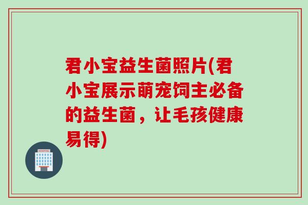 君小宝益生菌照片(君小宝展示萌宠饲主必备的益生菌,让毛孩健康易得) 君小宝益生菌照片(君小宝展示萌宠饲主必备的益生菌,让毛孩健康易得)