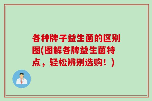 各种牌子益生菌的区别图(图解各牌益生菌特点，轻松辨别选购！)