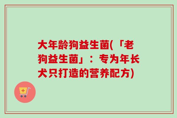 大年龄狗益生菌(「老狗益生菌」：专为年长犬只打造的营养配方)