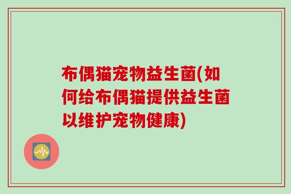 布偶猫宠物益生菌(如何给布偶猫提供益生菌以维护宠物健康)
