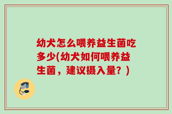 幼犬怎么喂养益生菌吃多少(幼犬如何喂养益生菌，建议摄入量？)