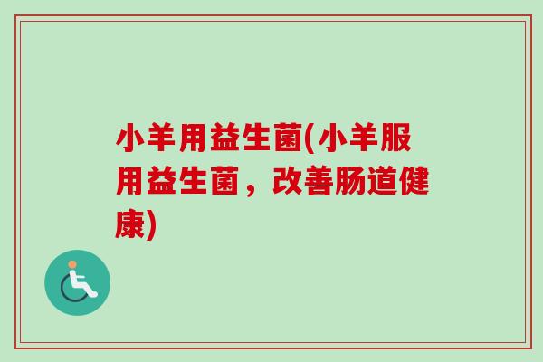 小羊用益生菌(小羊服用益生菌，改善肠道健康)