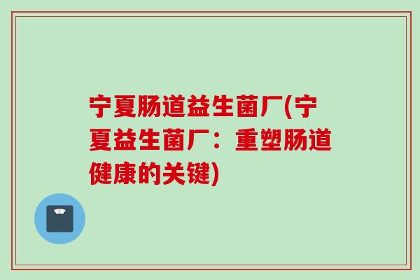 宁夏肠道益生菌厂(宁夏益生菌厂：重塑肠道健康的关键)
