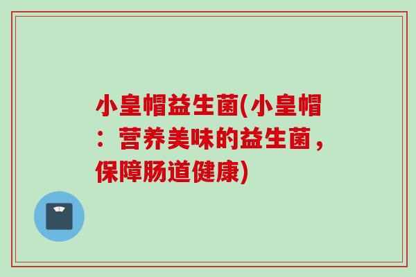 小皇帽益生菌(小皇帽:营养美味的益生菌,保障肠道健康) 小皇帽益生菌(小皇帽:营养美味的益生菌,保障肠道健康)