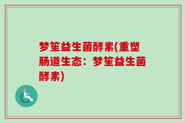 梦笙益生菌酵素(重塑肠道生态：梦笙益生菌酵素)