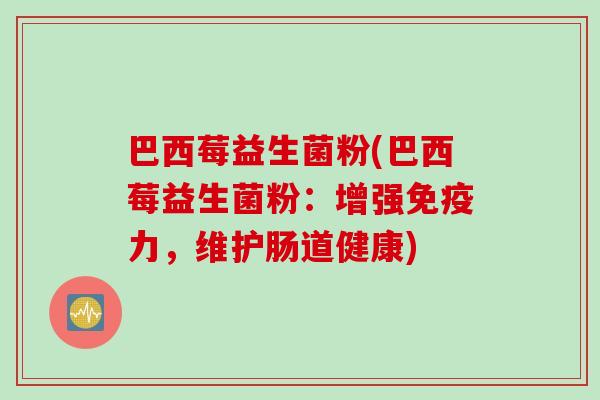 巴西莓益生菌粉(巴西莓益生菌粉：增强力，维护肠道健康)