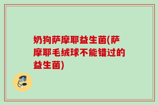 奶狗萨摩耶益生菌(萨摩耶毛绒球不能错过的益生菌) 奶狗萨摩耶益生菌(萨摩耶毛绒球不能错过的益生菌)