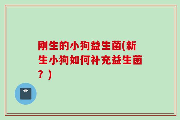 刚生的小狗益生菌(新生小狗如何补充益生菌?) 刚生的小狗益生菌(新生小狗如何补充益生菌?)