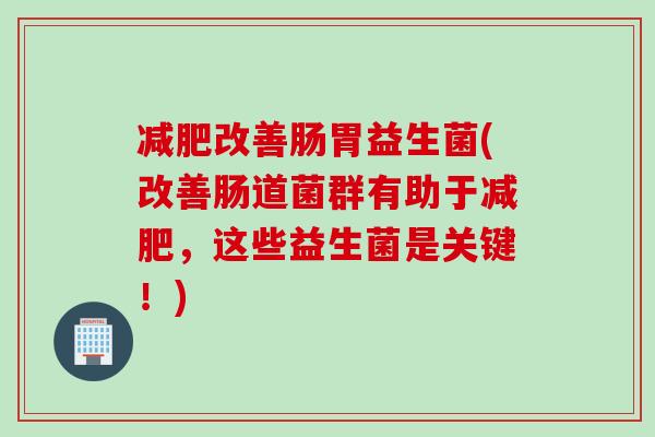 改善肠胃益生菌(改善肠道菌群有助于，这些益生菌是关键！)