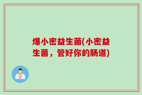 爆小密益生菌(小密益生菌，管好你的肠道)