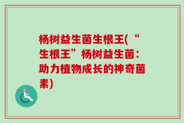 杨树益生菌生根王(“生根王”杨树益生菌：助力植物成长的神奇菌素)