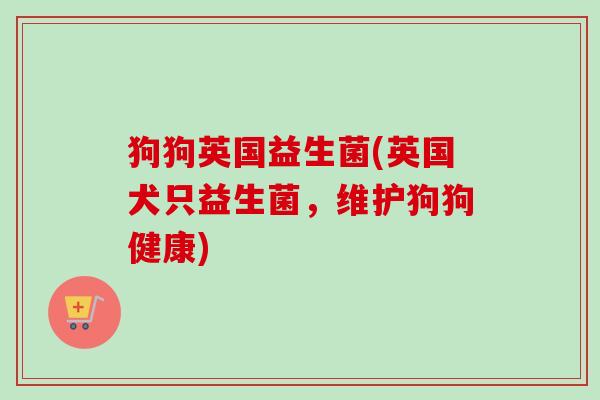 狗狗英国益生菌(英国犬只益生菌，维护狗狗健康)