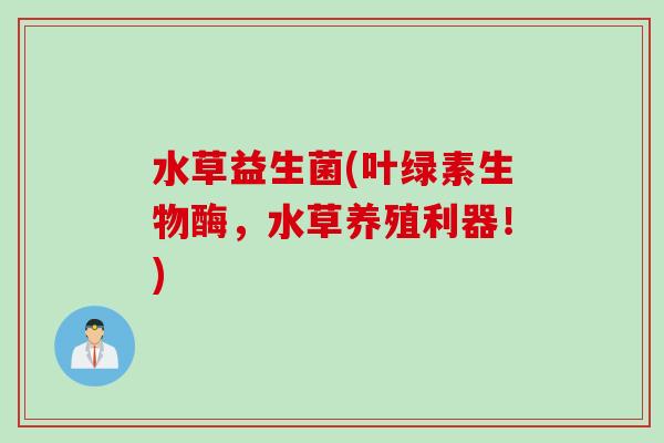 水草益生菌(叶绿素生物酶,水草养殖利器!) 水草益生菌(叶绿素生物酶,水草养殖利器!)