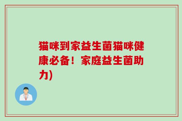 猫咪到家益生菌猫咪健康必备!家庭益生菌助力) 猫咪到家益生菌猫咪健康必备!家庭益生菌助力)