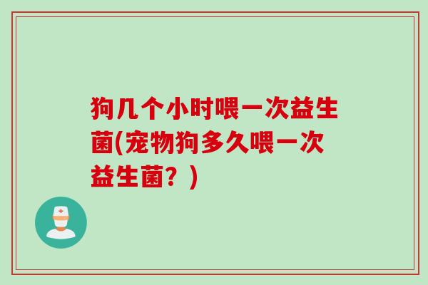 狗几个小时喂一次益生菌(宠物狗多久喂一次益生菌？)