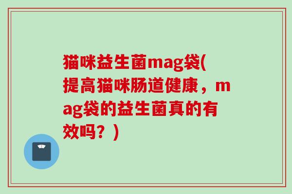 猫咪益生菌mag袋(提高猫咪肠道健康,mag袋的益生菌真的有效吗?) 猫咪益生菌mag袋(提高猫咪肠道健康,mag袋的益生菌真的有效吗?)