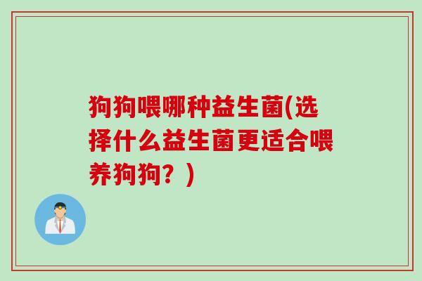 狗狗喂哪种益生菌(选择什么益生菌更适合喂养狗狗?) 狗狗喂哪种益生菌(选择什么益生菌更适合喂养狗狗?)