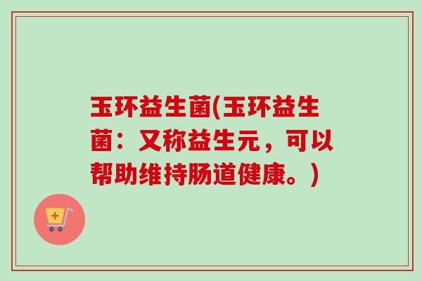 玉环益生菌(玉环益生菌：又称益生元，可以帮助维持肠道健康。)