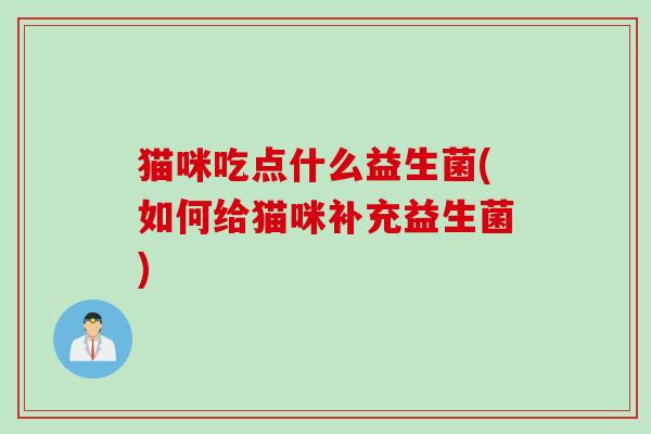 猫咪吃点什么益生菌(如何给猫咪补充益生菌) 猫咪吃点什么益生菌(如何给猫咪补充益生菌)