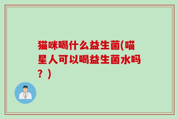猫咪喝什么益生菌(喵星人可以喝益生菌水吗?) 猫咪喝什么益生菌(喵星人可以喝益生菌水吗?)