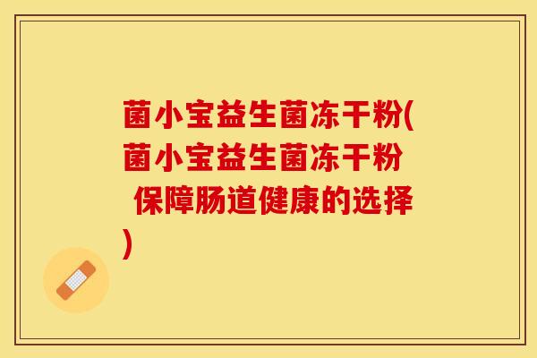 菌小宝益生菌冻干粉(菌小宝益生菌冻干粉  保障肠道健康的选择)
