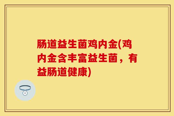 肠道益生菌鸡内金(鸡内金含丰富益生菌，有益肠道健康)