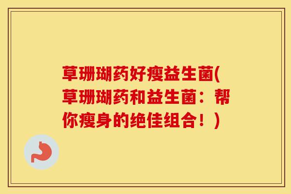 草珊瑚药好瘦益生菌(草珊瑚药和益生菌：帮你瘦身的绝佳组合！)