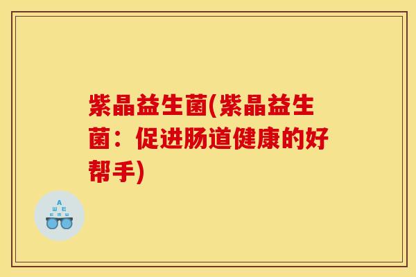 紫晶益生菌(紫晶益生菌：促进肠道健康的好帮手)