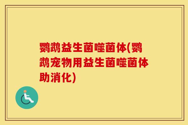 鹦鹉益生菌噬菌体(鹦鹉宠物用益生菌噬菌体助消化)