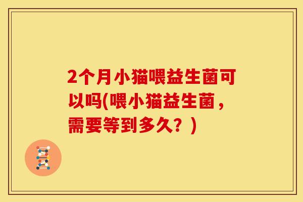 2个月小猫喂益生菌可以吗(喂小猫益生菌，需要等到多久？)