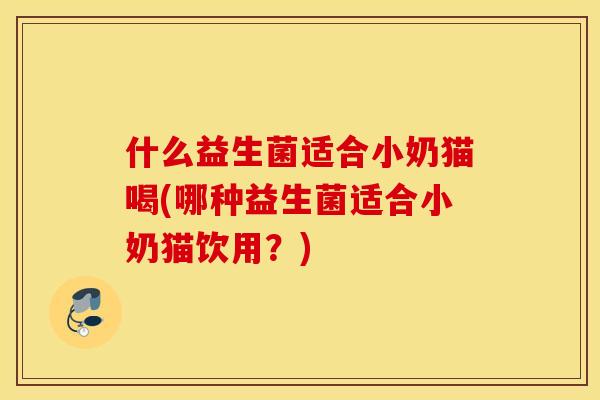 什么益生菌适合小奶猫喝(哪种益生菌适合小奶猫饮用？)