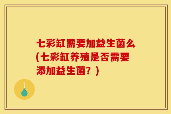 七彩缸需要加益生菌么(七彩缸养殖是否需要添加益生菌？)
