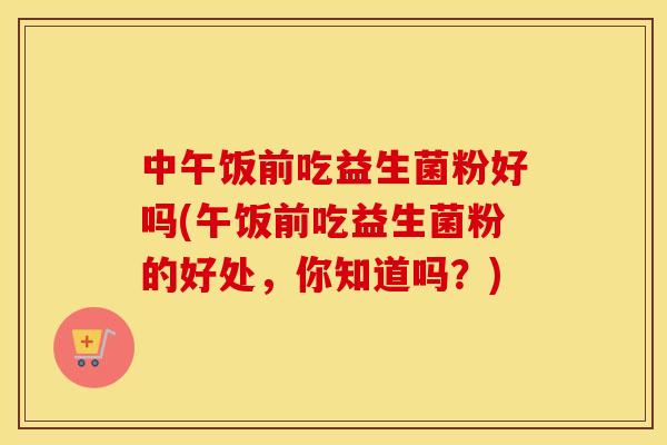 中午饭前吃益生菌粉好吗(午饭前吃益生菌粉的好处，你知道吗？)
