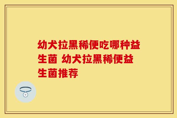 幼犬拉黑稀便吃哪种益生菌 幼犬拉黑稀便益生菌推荐
