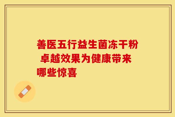 善医五行益生菌冻干粉 卓越效果为健康带来哪些惊喜 善医五行益生菌冻干粉 卓越效果为健康带来哪些惊喜