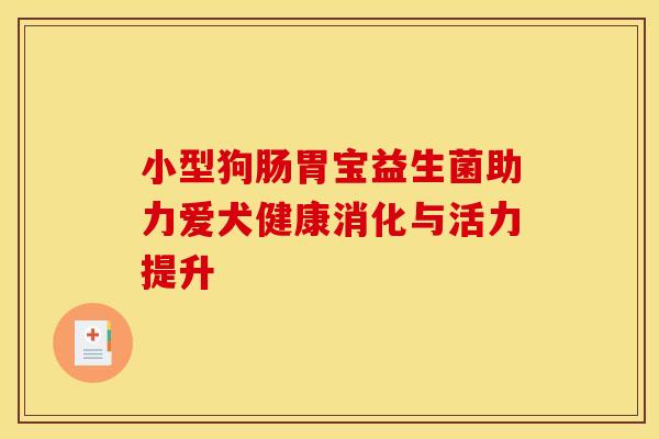 小型狗肠胃宝益生菌助力爱犬健康消化与活力提升 小型狗肠胃宝益生菌助力爱犬健康消化与活力提升