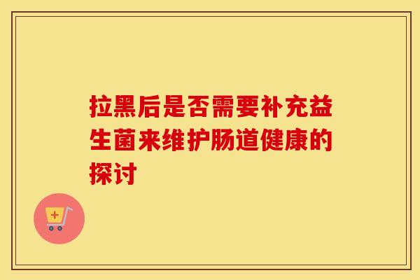 拉黑后是否需要补充益生菌来维护肠道健康的探讨
