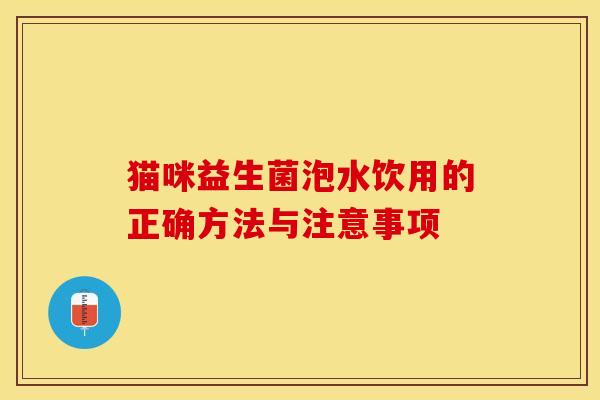 猫咪益生菌泡水饮用的正确方法与注意事项