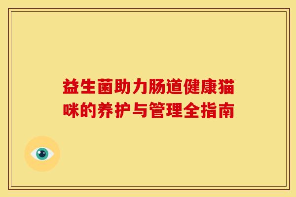 益生菌助力肠道健康猫咪的养护与管理全指南
