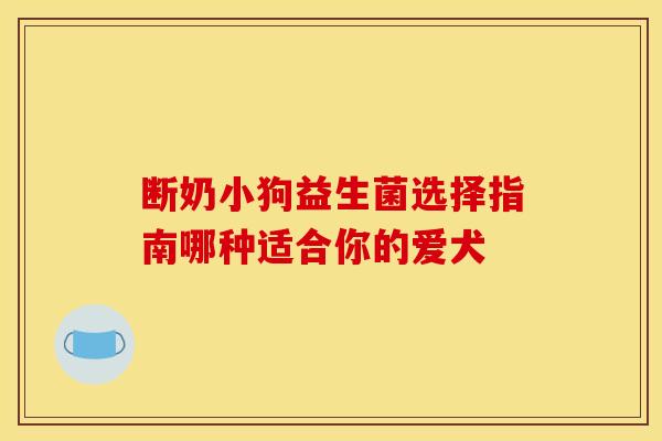 断奶小狗益生菌选择指南哪种适合你的爱犬