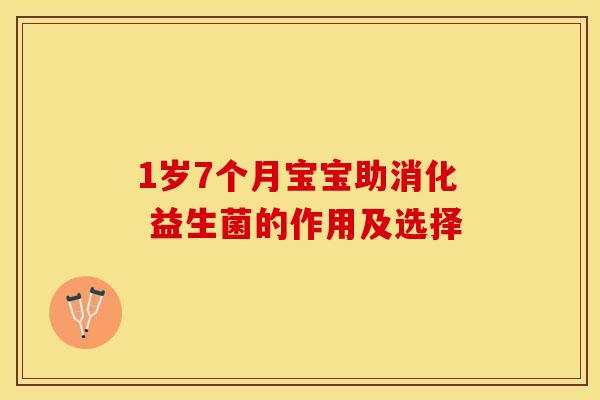 1岁7个月宝宝助消化 益生菌的作用及选择